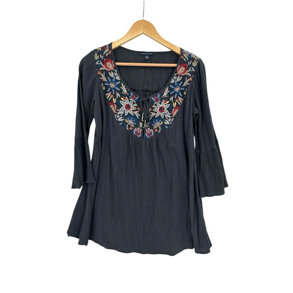 American Eagle Outfitters Blouse Shirt‎ Top Womens XS Peasant Boho Cottagecore